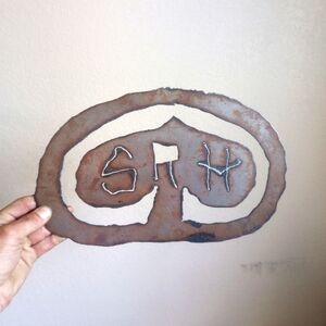 SRH Supporting Radical Habits Spade Metal Sign Custom Made Plasma Welding Used